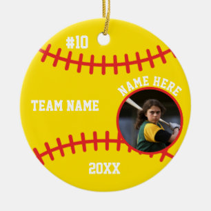 Softball-Mädchen-Geschenke Spieler Sportteam Für S Keramik Ornament