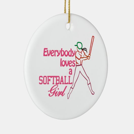 Softball-Mädchen Keramik Ornament (Rechts)