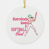 Softball-Mädchen Keramik Ornament (Vorne)