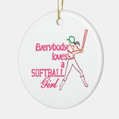 Softball-Mädchen Keramik Ornament (Links)