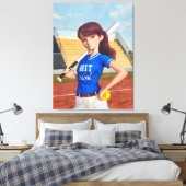 Softball-Mädchen Leinwanddruck (Insitu (Schlafzimmer))