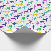 Softball-Mädchen-multi Farbe Geschenkpapier (Ecke)