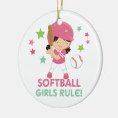 Softball-Mädchen-Regel personalisiert mit Foto Keramikornament (Links)