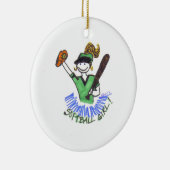 Softball-Mädchen-Verzierung Keramikornament (Rechts)