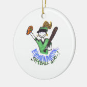Softball-Mädchen-Verzierung Keramikornament (Links)