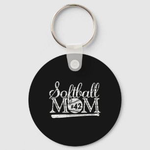 Softball-Mama #42-Trikot Lieblings-Spieler-Shirt M Schlüsselanhänger
