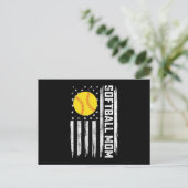 Softball Mama American US Flag Vintager Muttertag Postkarte (Stehend Vorderseite)