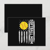 Softball Mama American US Flag Vintager Muttertag Postkarte (Vorne/Hinten)