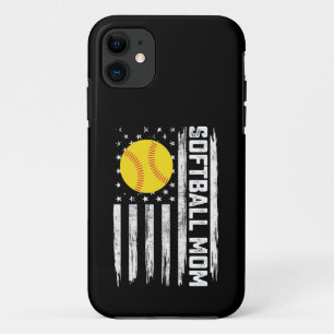Softball-Mama Amerikanische US-Flagge Vintage Mutt Case-Mate iPhone Hülle