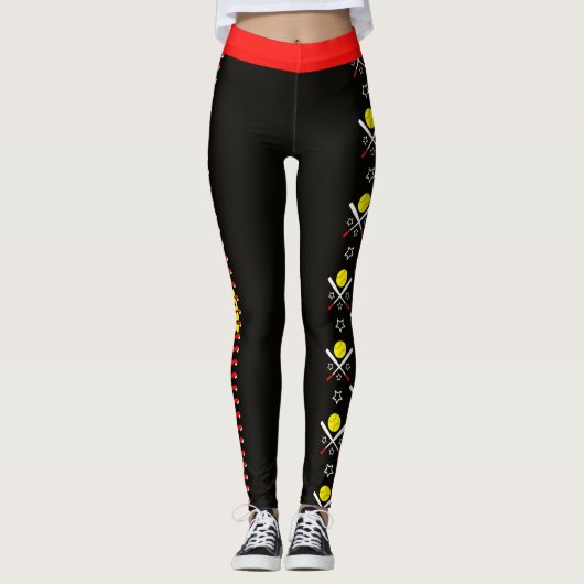 Softball-Mama-Aussagen-Leggings Leggings (Vorderseite)