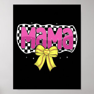 Softball-Mama-Coquette-Bogen-Softball-Karo-Mama Poster