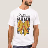 Softball Mama Coquette Bow T-Shirt (Vorderseite)