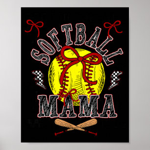 Softball Mama Coquette Softball Spieltag Softball Poster