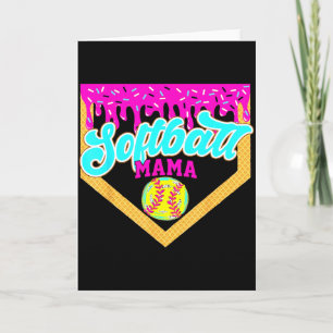 Softball Mama Drip Eiscreme Tröpfelnd Spiel Tag So Karte