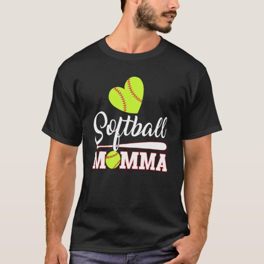 Softball-Mama Fängerin Pitcher Muttertag Mama T-Shirt (Vorderseite)
