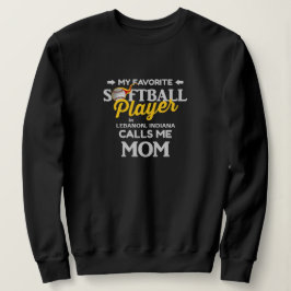 Softball Mama Favorit Player Personalisiert Black Sweatshirt