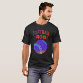 Softball Mama Funny Baseball Player Sportunterstüt T-Shirt (Vorne ganz)