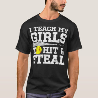 Softball Mama Funny, ich lehre meine Girls zu tref T-Shirt