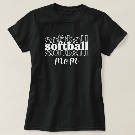 Softball-Mama | Game Day | Softball Mama Black T-Shirt (Design vorne)