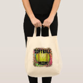 Softball Mama Gefärbte Krawatte Leopard Print Yell Tragetasche (Vorderseite (Produkt))