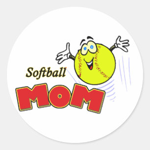 Softball Mama II Runder Aufkleber