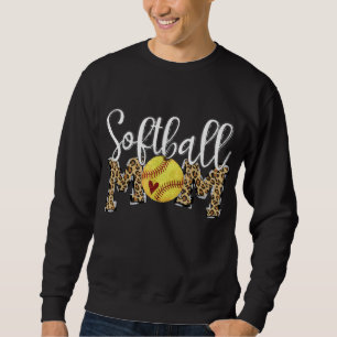 Softball Mama Leopard Baseball Mama Muttertag Sweatshirt
