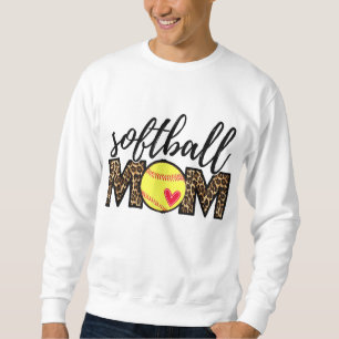 Softball Mama Leopard Funny Baseball Mama Mutter D Sweatshirt