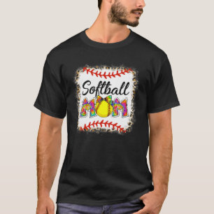 Softball Mama Leopard Funny Baseball Mama Mutter D T-Shirt