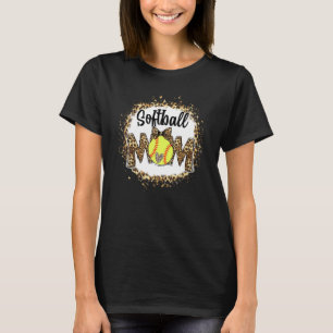 Softball Mama Leopard gebleicht Mama Mama Mother M T-Shirt
