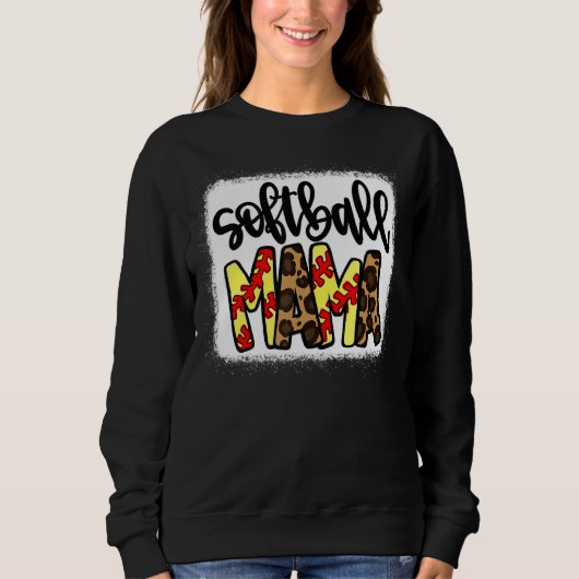 Softball Mama Leopard Sweatshirt (Vorderseite)