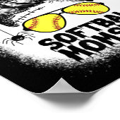 Softball Mama Life Messy Bun Halloween Women Softb Poster (Ecke)