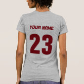 Softball-Mama mit Name und Nummer T-Shirt (Rückseite)