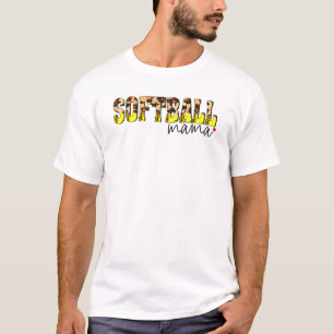 Softball Mama Niedlich Leopard-Muttertagsport T-Shirt