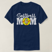 Softball-Mama Nummer 6 T-Shirt (Design vorne)