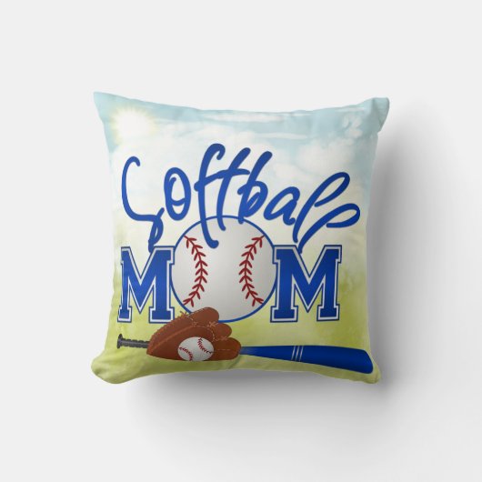Softball Mama Pillow Kissen (Vorderseite)