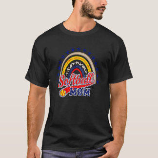 Softball Mama Rainbow Softball T-Shirt