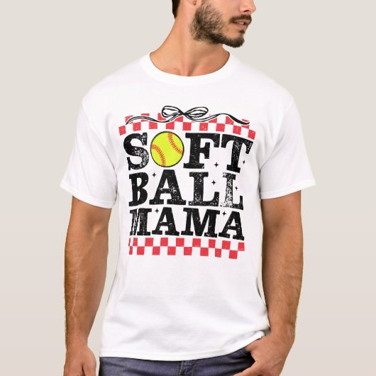 Softball Mama Retro T-Shirt (Vorderseite)