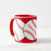 Softball-Mama Ringer-Tasse Tasse (Vorderseite Links)
