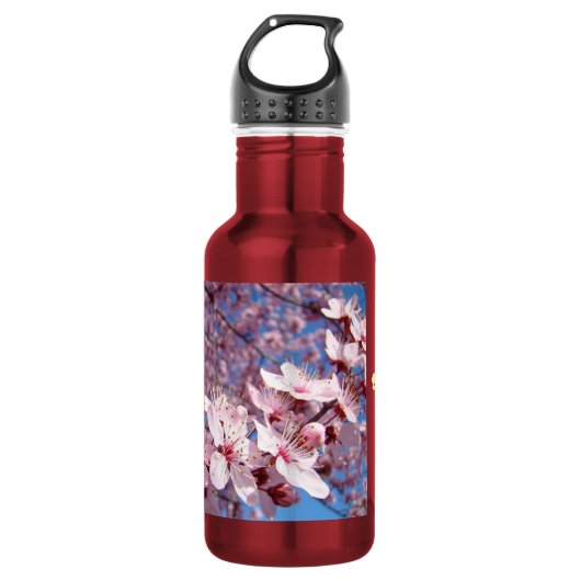 Softball-Mama-Rosa-Baum-Blüten Trinkflasche (Vorderseite)