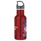 Softball-Mama-Rosa-Baum-Blüten Trinkflasche (Rückseite)