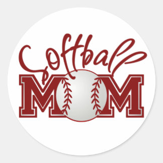 Softball-MAMA Runder Aufkleber