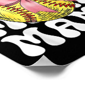 Softball-Mama Softball Coquette Bogen Softball-Mut Poster (Ecke)