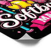 Softball Mama Softball Coquette Bow Softball Poster (Ecke)