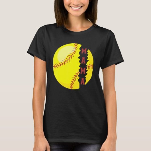Softball Mama Sport Game Day Mother Day T-Shirt (Vorderseite)