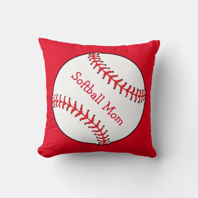 Softball Mama Square Throw Kissen (Vorderseite)