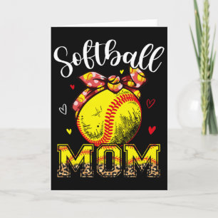 Softball-Mama-Stirnband Leopard Softball Ball Mutt Karte