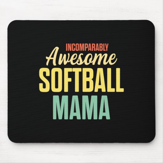 Softball-Mama Stolz Mutter Teamplayer Mousepad (Vorne)
