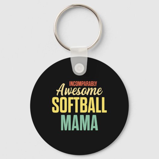 Softball-Mama Stolz Mutter Teamplayer Schlüsselanhänger (Vorderseite)