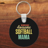 Softball-Mama Stolz Mutter Teamplayer Schlüsselanhänger (Vorderseite)