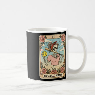 Softball Mama Tarotkarte Skelett Halloween Retro Kaffeetasse